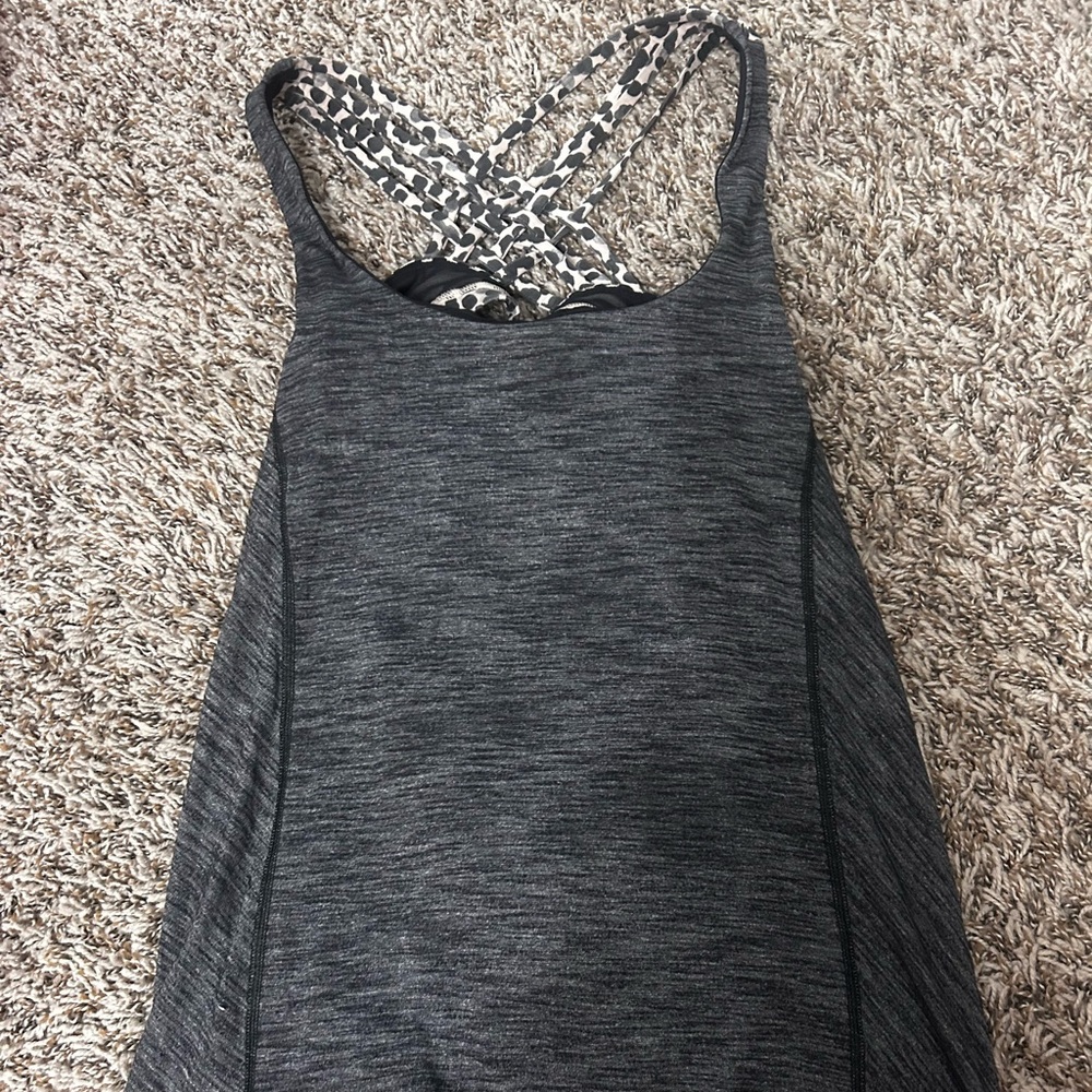 Lululemon Heather Gray Tank Top with built in bra